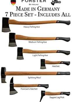 1844 Helko Werk Germany Förster 7 Piece Axe Set Black