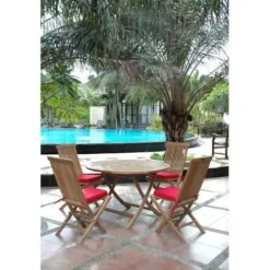 212 Main Bahama Round Folding Table 47in Multicoloured