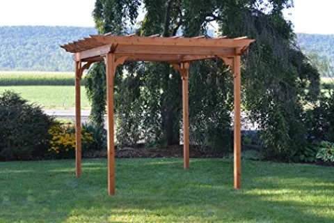 A & L Furniture Pergola with Swing Hangers Cedar Stain