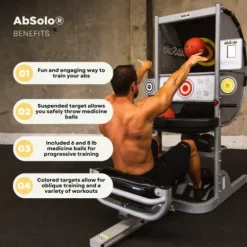 Ab Coaster Ab Solo Abdominal Exercise Machine with Patented Ball Return Design, Touch Targets, Repetition Counter, Training Balls Included Black