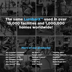 Ab Coaster Lumbar X 45-Degree Back Extension Bench Adjustable Black