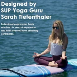 Abrazo YOGAqua 10’6″ x 34″ x 5″ Stand Up Paddle Board Blue/Purple/Pink/Green