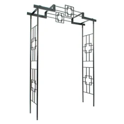 Achla Squares Arbor II Garden Arch Graphite