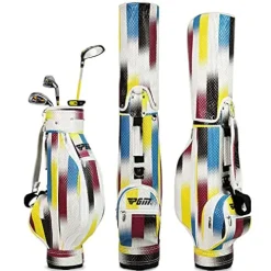 ACXZ Golf Standard Bag for Men Women Children – Golf Cart Bag, Golf Carrying Bag, Waterproof PU Material, Khaki