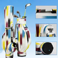 ACXZ Golf Standard Bag for Men Women Children – Golf Cart Bag, Golf Carrying Bag, Waterproof PU Material, Khaki