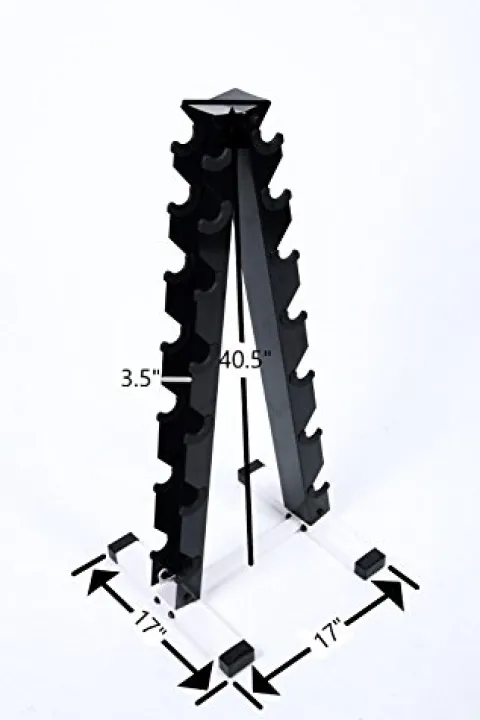 Ader Octagon Rubber Dumbbells Set 5-50LB (400LB) with Rack & Mat Black