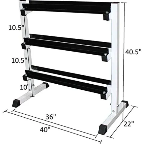 Ader Octagon Rubber Dumbbell Set with Rack & Mat Black/White