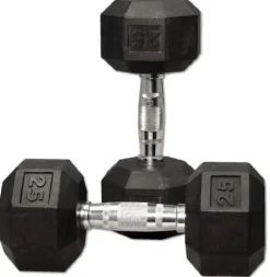 Ader Octagon Rubber Dumbbells 5-60 LB (780LB) w/ 2 Tier 72″ Dumbbell Rack