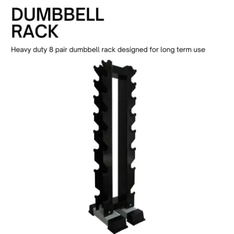 Ader Rubber Dumbbell Set 8 Pairs with Vertical Rack