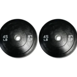 Ader Solid Black Rubber Bumper Olympic Plates Set 370LB Set
