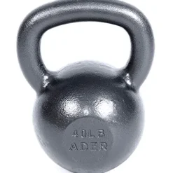 Ader Sporting Goods Ader Premier Kettlebell Set w/DVD & Free Rack Rubber Mat Grey, Black