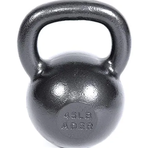 Ader Sporting Goods Ader Premier Kettlebell Set w/DVD & Free Rack Rubber Mat Grey, Black