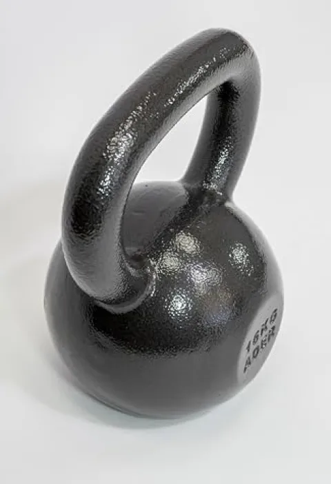 Ader Sporting Goods Ader Premier Kettlebell Set w/DVD & Rack- (4, 6, 8, 10, 12, 16, 20kg) Grey