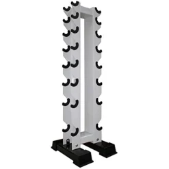 Ader Sporting Goods Hex Cast Iron Dumbbell Set with Vertical Rack Grey