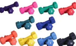 Ader Sporting Goods Neoprene Dumbbell Set 10 Pairs Multi Colors