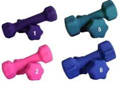 Ader Sporting Goods Neoprene Dumbbell Set with Rack 1-25lb 12prs