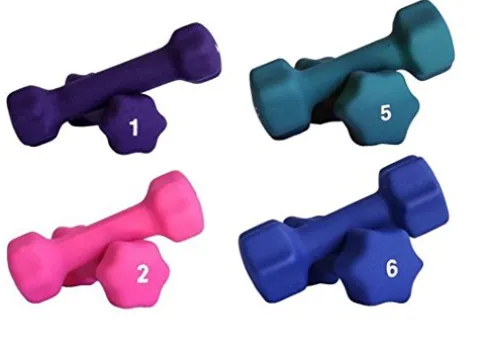 Ader Sporting Goods Neoprene Dumbbell Set with Rack 1-25lb 12prs