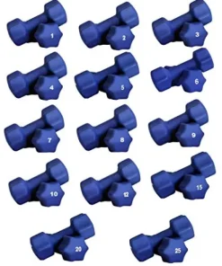 Ader Sporting Goods Neoprene Dumbbell Set Blue 1-25LB (14 Pairs)