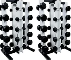 Ader Sporting Goods Octagon Rubber Dumbbell Set Black, White