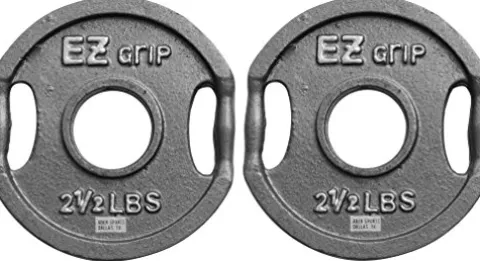 Ader Sporting Goods Olympic Universal Bench with EZ Grip Plates & Bar – White