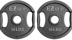 Ader Sporting Goods Olympic Universal Bench with EZ Grip Plates & Bar – White