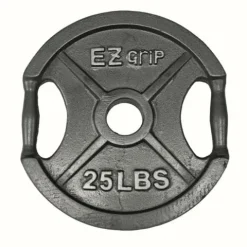 Ader Sporting Goods Olympic Universal White Bench w/Bar & 255lbs Gray Easy Grip Olympic Plates Set Black