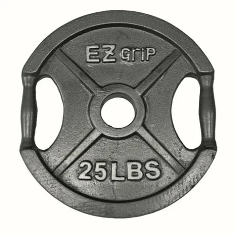 Ader Sporting Goods Olympic Universal White Bench w/Bar & 255lbs Gray Easy Grip Olympic Plates Set Black