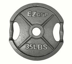 Ader Sporting Goods Olympic Universal White Bench w/Bar & 255lbs Gray Easy Grip Olympic Plates Set Black