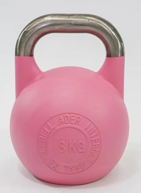 Ader Sporting Goods Pro-grade Int’l Kettlebell Set – 8-32kg (Pink, Blue, Yellow, Green, Orange, Purple, Red)