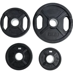 Ader Sporting Goods Rubber Coated Olympic Grip Plate(s) 245 LBS Plate Set