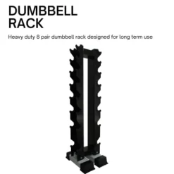 Ader Sporting Goods Rubber Dumbbell Set with Rack Black