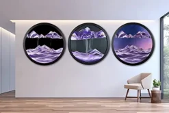 AECEVAN Wall Mount 3D Sand Art Sculpture Purple