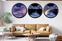 AECEVAN Wall Mount 3D Sand Art Sculpture Purple