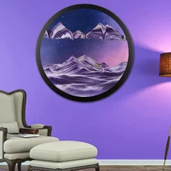 AECEVAN Wall Mount 3D Sand Art Sculpture Purple