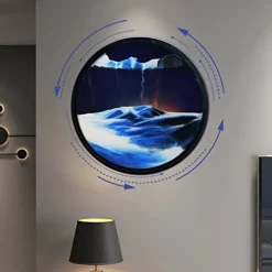 AECEVAN Wall Mount Moving Sand Art 23.6” Blue-b