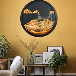 AECEVAN Wall Mount Moving Sand Art Yellow-D
