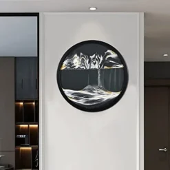 AECEVAN Wall Mount Moving Sand Art 23.6” 3D Deep Sea Sculpture Black-i