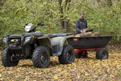 Agri-Fab 1,000 lb Tow Behind Poly Dump Cart Black/Orange