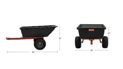 Agri-Fab 1,000 lb Tow Behind Poly Dump Cart Black/Orange