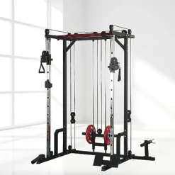 AiAigpt Squat Rack Power Cage with LAT Pulldown 1400 lb Capacity Orange+Black