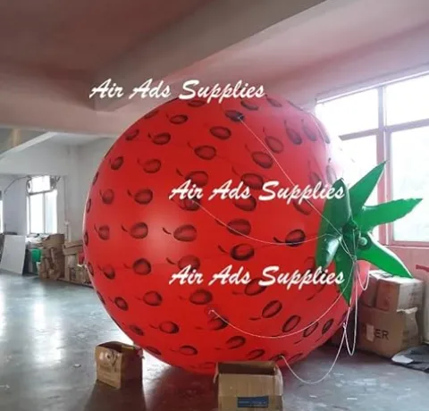 Air-Ads Supplies 16ft Giant Inflatable Flying Strawberry Helium Balloon Red