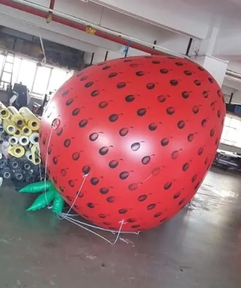 Air-Ads Supplies 16ft Giant Inflatable Flying Strawberry Helium Balloon Red