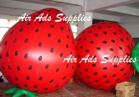 Air-Ads Supplies 16ft Giant Inflatable Flying Strawberry Helium Balloon Red