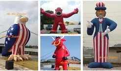 Air-Ads Supplies 25ft Giant Inflatable Lincoln Balloon with Blower Blue