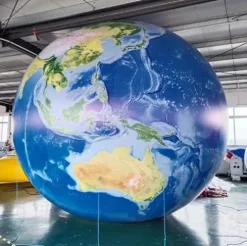 Air-Ads Supplies Giant Inflatable Globe Map Balloon 16ft Blue