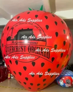 Air-Ads Supplies Giant Inflatable Flying Strawberry Balloon 11.5ft Red