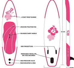 Airgymfactory Inflatable SUP for All Skill Levels Stand Up Paddle Board 10’6” Pink