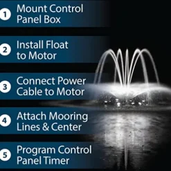 Airmax EcoSeries Floating Fountain Kit with 1/2 HP Pump and Nozzles Blue