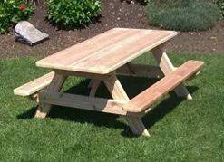 A&L Furniture Co. Kid’s Table with Umbrella Hole Cedar Stain