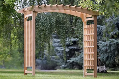 All Things Cedar 8-Ft Garden Arbor Trellis for Climbing Plants Natural